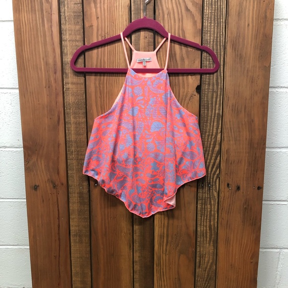 NWT size small Charlotte Russe pink orange crop top - Picture 3 of 6